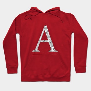 Henna Alphabet A / Henna Letter A - Black Henna Line Art Hoodie